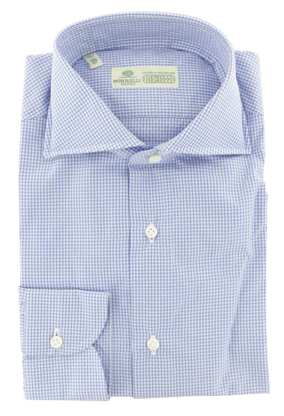 Luigi Borrelli Light Blue Micro-Check Shirt - Slim - (235) - Parent