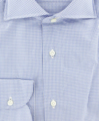 Luigi Borrelli Light Blue Micro-Check Shirt - Slim - (235) - Parent