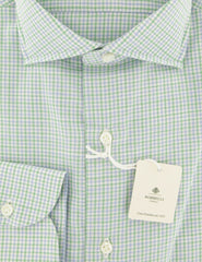 Luigi Borrelli Green Check Cotton Shirt - Slim - (ZP) - Parent