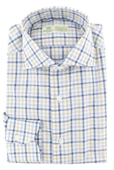 Luigi Borrelli Blue Plaid Cotton Shirt - Slim - 16/41 - (280)