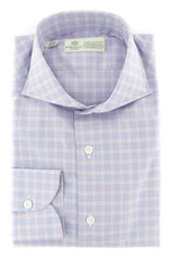 Luigi Borrelli Light Blue Plaid Cotton Shirt - Extra Slim - 15.75/40 (192)