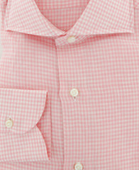 Luigi Borrelli Pink Micro-Check Linen Dress Shirt - X Slim - (109) - Parent