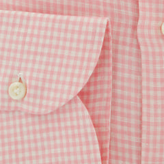 Luigi Borrelli Pink Micro-Check Linen Dress Shirt - X Slim - (109) - Parent