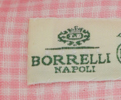 Luigi Borrelli Pink Micro-Check Linen Dress Shirt - X Slim - (109) - Parent