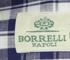 Luigi Borrelli Navy Blue Plaid Cotton Shirt - Slim - (278) - Parent
