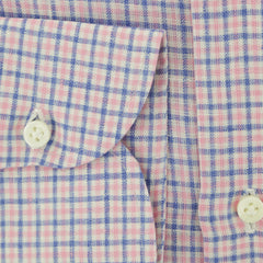 Luigi Borrelli Pink Plaid Linen Dress Shirt - Slim - (108) - Parent