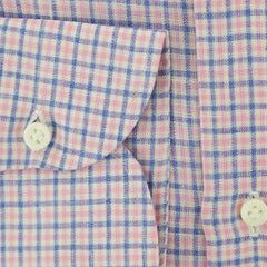 Luigi Borrelli Pink Plaid Linen Dress Shirt - Extra Slim - (108) - Parent