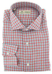 Luigi Borrelli Red Plaid Linen Dress Shirt - Extra Slim - (111) - Parent