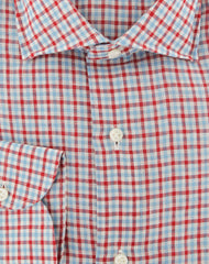 Luigi Borrelli Red Plaid Linen Dress Shirt - Slim - (111) - Parent