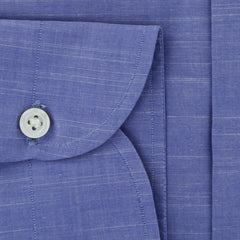 Luigi Borrelli Blue Melange Cotton Dress Shirt - Slim - (8S) - Parent