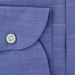 Luigi Borrelli Blue Melange Cotton Dress Shirt - Extra Slim - (8S) - Parent