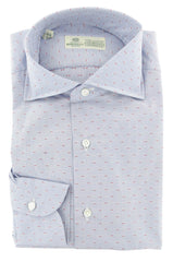 Luigi Borrelli Light Blue Foulard Cotton Shirt - Slim - 15/38 (233)