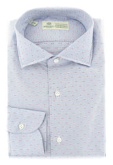 Luigi Borrelli Light Blue Foulard Cotton Shirt - Extra Slim - 15/38 (189)
