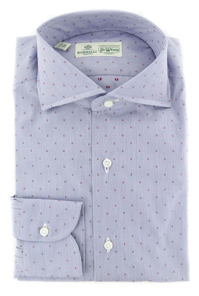 Luigi Borrelli Blue Polka Dot Cotton Shirt - Extra Slim - (183) - Parent