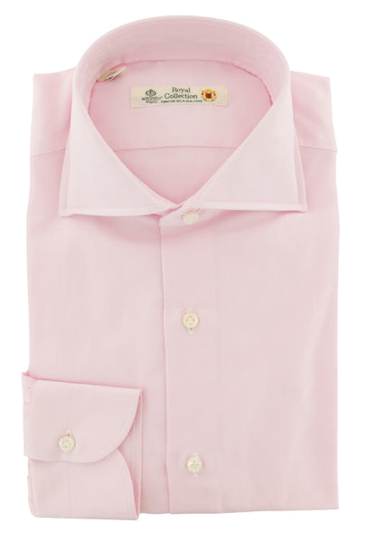 Luigi Borrelli Pink Solid Cotton Dress Shirt - Slim - (8G) - Parent