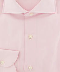 Luigi Borrelli Pink Solid Cotton Dress Shirt - Slim - (8G) - Parent