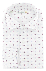 Luigi Borrelli Red Anchor Print Cotton Shirt - Slim - 15.75/40 (263)