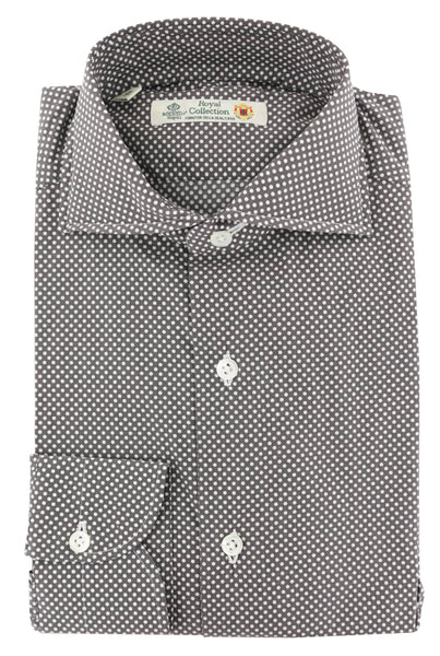 Luigi Borrelli Brown Polka Dot Cotton Shirt - Slim - (304) - Parent