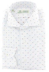 Luigi Borrelli Blue Polka Dot Cotton Shirt - Slim - 15.75/40 - (272)