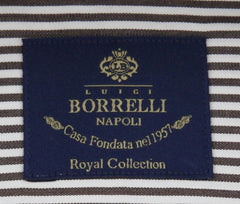 Luigi Borrelli Brown Striped Shirt - (EV0601160NANDO) - Parent