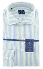 Luigi Borrelli Green Striped Shirt - (EV06100150ACHILLE) - Parent