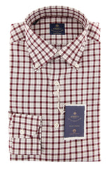 Luigi Borrelli Red Plaid Shirt - Slim - 15.75/40 - (EV06RC130940)