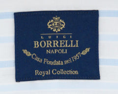Luigi Borrelli Light Blue Striped Shirt - (EV061376ACHILLE) - Parent