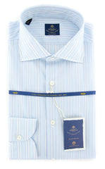 Luigi Borrelli Light Blue Striped Shirt - 15.75/40 - (EV061483GIANNI)