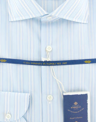 Luigi Borrelli Light Blue Striped Shirt - (EV061483GIANNI) - Parent