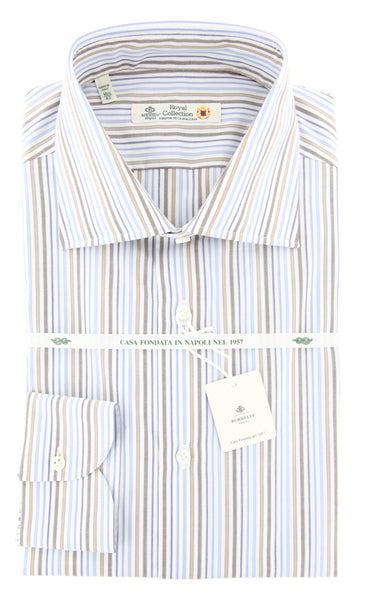 Luigi Borrelli Brown Striped Shirt - Slim - (60LB151) - Parent