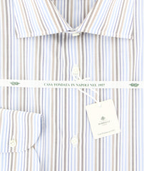Luigi Borrelli Brown Striped Shirt - Slim - (60LB151) - Parent