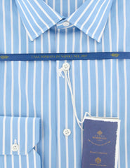 Luigi Borrelli Light Blue Striped Shirt - (EV061529SEVERO) - Parent