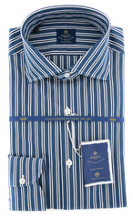 Luigi Borrelli Navy Blue Shirt - Size 15 (US) / 38 (EU) - (EV061563ACHILLE)