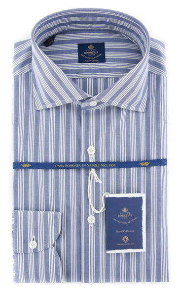 Luigi Borrelli Blue Shirt - Slim - (EV061565DBACHILLE) - Parent