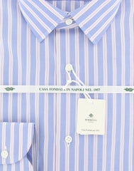 Luigi Borrelli Blue Striped Shirt - Slim - (LB1671BLU) - Parent