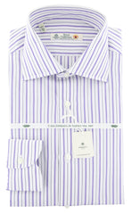 Luigi Borrelli Purple Striped Shirt - Slim - 15.5/39 - (LB2003PU)