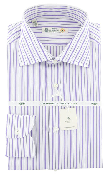 Luigi Borrelli Purple Striped Shirt - Slim - (LB2003PU) - Parent