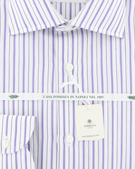 Luigi Borrelli Purple Striped Shirt - Slim - (LB2003PU) - Parent