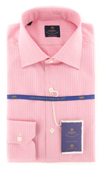 Luigi Borrelli Pink Check Shirt - Slim - 15.75/40 - (EV062269RIO)