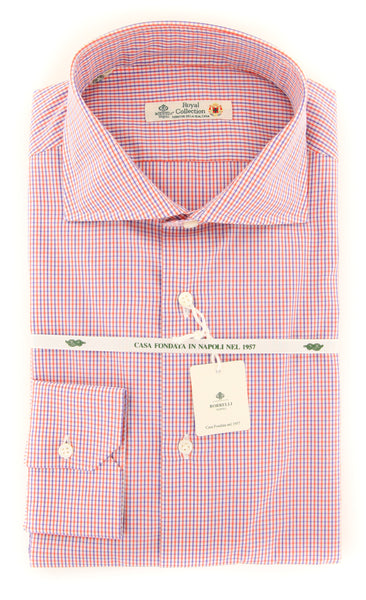Luigi Borrelli Orange Check Shirt - Slim - (20LB231) - Parent