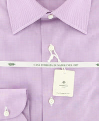 Luigi Borrelli Purple Check Shirt - Slim - (LB2339PU) - Parent