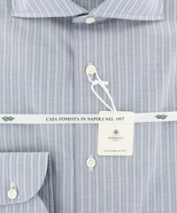 Luigi Borrelli Blue Striped Shirt - Slim - (2018032216) - Parent