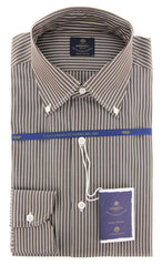 Luigi Borrelli Brown Striped Shirt - (EV064006060STEFANO) - Parent