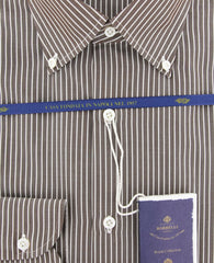 Luigi Borrelli Brown Striped Shirt - (EV064006060STEFANO) - Parent