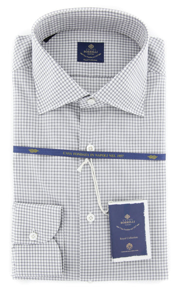 Luigi Borrelli Light Gray Check Shirt - (EV06403131GIANNI) - Parent