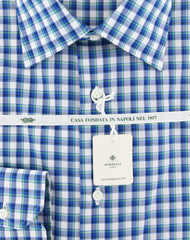 Luigi Borrelli Blue Check Shirt - Slim - (EV06-QUINTO) - Parent