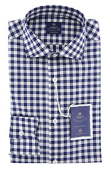 Luigi Borrelli Blue Plaid Shirt - Slim - 15/38 - (EV06RC54970)