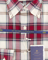 Luigi Borrelli Burgundy Red Plaid Shirt - (EV0657340STEFANO) - Parent