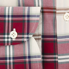 Luigi Borrelli Burgundy Red Plaid Shirt - (EV0657340STEFANO) - Parent