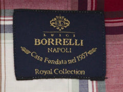 Luigi Borrelli Burgundy Red Plaid Shirt - (EV0657340STEFANO) - Parent